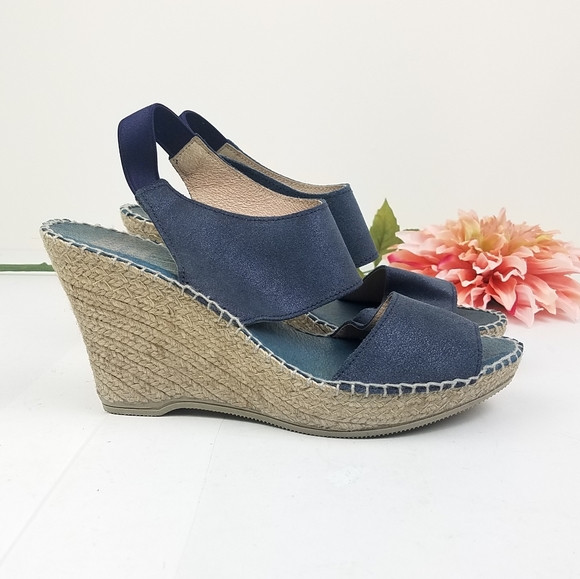Andre Assous Open Toe Wedge Espadrille sandals 40 - Picture 2 of 8